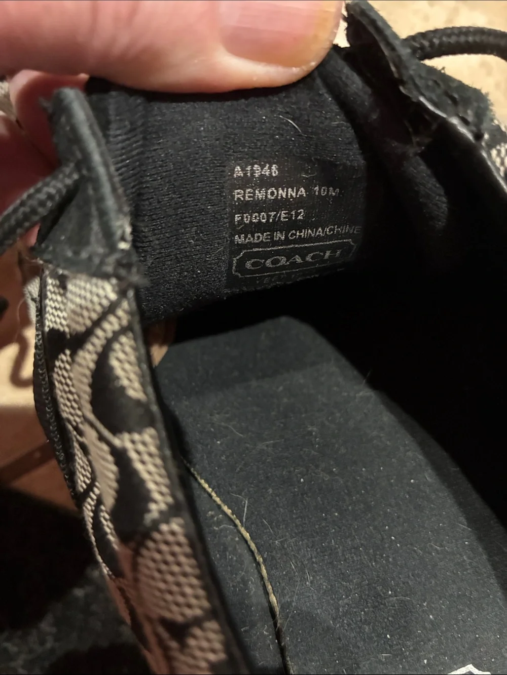 Coach Black and Gray Signature Lace-Up Sneakers
